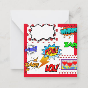 Tarjeta Pequeña Arte pop, cómic.