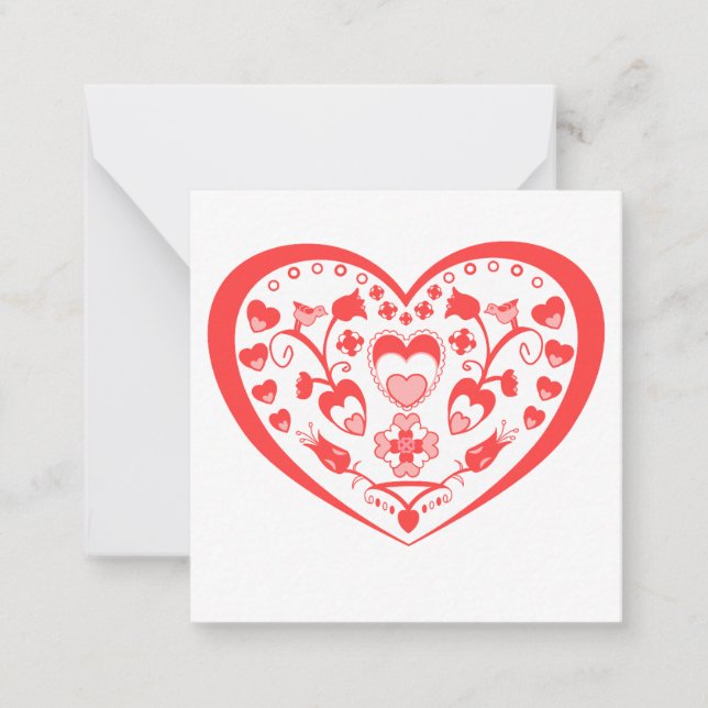 Tarjeta Pequeña Artesanía Corazones (Anverso)