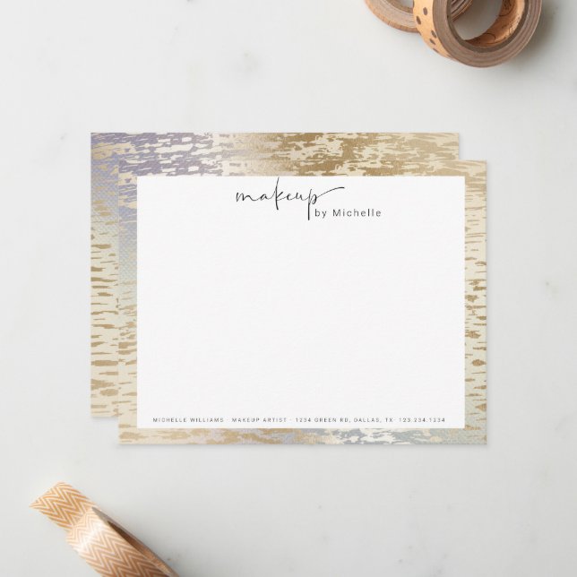 Tarjeta Pequeña Artista de maquillaje moderno con textura irlandés (Anverso/Reverso In Situ)