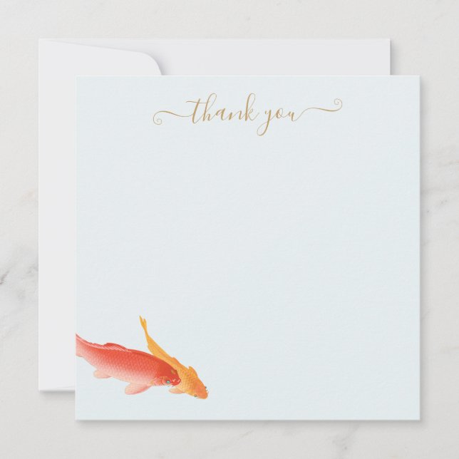 Tarjeta Pequeña Artistic Koi Fish Gracias (Anverso)