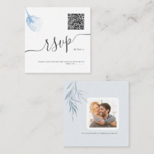 Tarjeta Pequeña ArtsApp Código QR Código RSVP Rosa azul de color d
