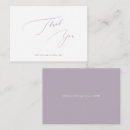 Tarjeta Pequeña ArtsApp Dusty Purple Luxe Caligrafía Gracias