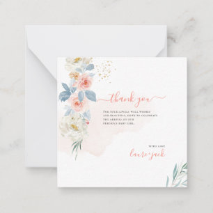 Tarjeta Pequeña ArtsApp H2 Rubor Rosa Rosa Rosa Baby Shower Gracia