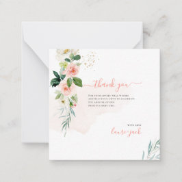 Tarjeta Pequeña ArtsApp H2 Rubor Rosa Rosa Rosa Baby Shower Gracia