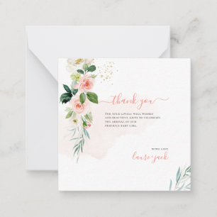 Tarjeta Pequeña ArtsApp H2 Rubor Rosa Rosa Rosa Baby Shower Gracia