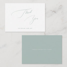 Tarjeta Pequeña ArtsApp Sage Green Luxe Caligraphy Gracias