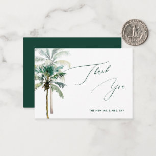 Tarjeta Pequeña ArtsApp Tropical Luxe Caligrafía Agradecimiento