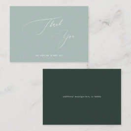 Tarjeta Pequeña ArtsApp Verde Sage Luxe Caligrafía Gracias