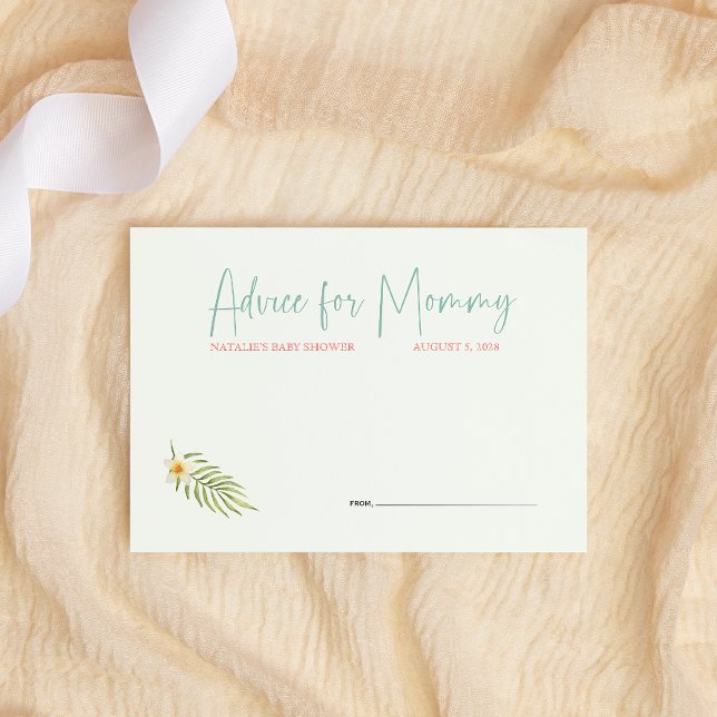 Tarjeta Pequeña Asesoramiento de Baby Shower rosa pingüino tropica (Subido por el creador)