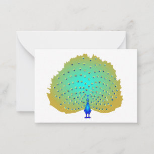 Tarjeta Pequeña asombrosos corazones de pavo real coloridos Tarjet