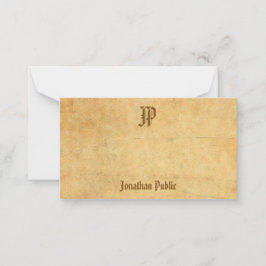 Tarjeta Pequeña Aspecto clásico manuscrito monograma vintage