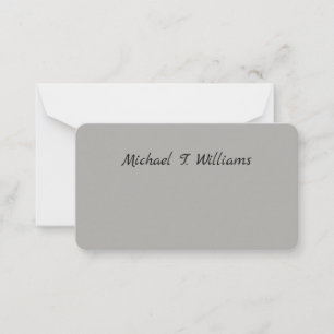 Tarjeta Pequeña Audaz escritura a mano Gris clásico elegante Minim