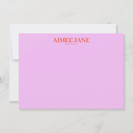 Tarjeta Pequeña Audaz Minimalista de lujo Boutique Pink/Naranja