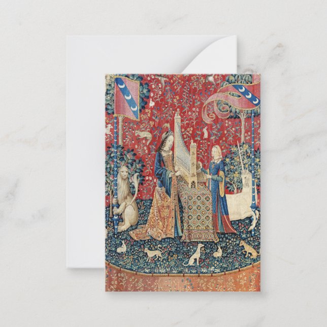 Tarjeta Pequeña Audiencia de la Dama y el Unicornio (Anverso)