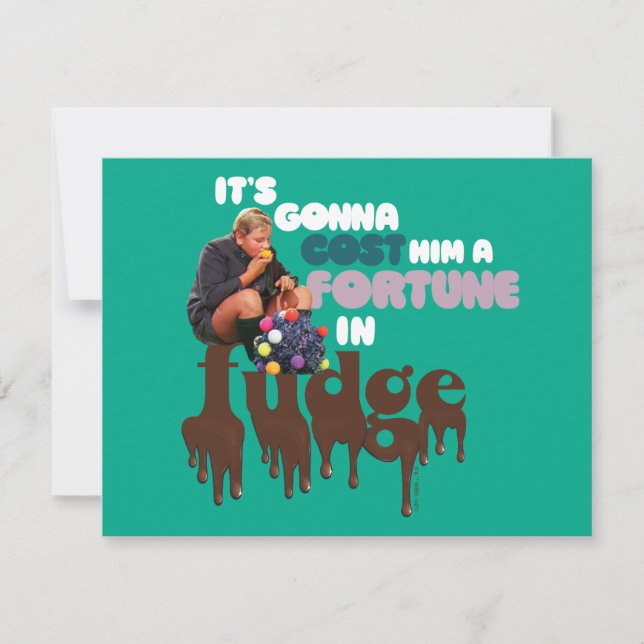 Tarjeta Pequeña Augustus Gloop - Una fortuna en el Fudge (Anverso)