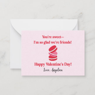 Tarjeta Pequeña Aula Día de San Valentín Cute Macarons