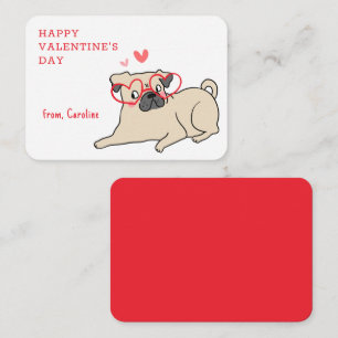Tarjeta Pequeña Aula personalizada perro lindo feliz día de San Va