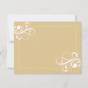 Tarjeta Pequeña Auto plano Le Fleur (blanco/beige) 4.25x5.5