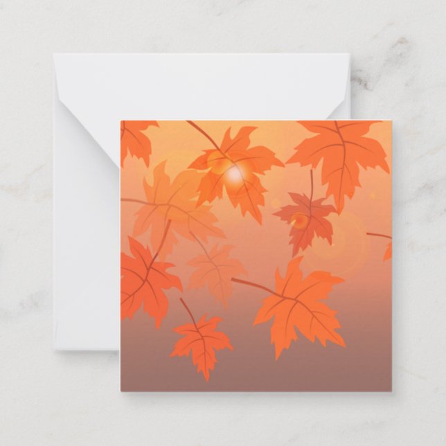 Tarjeta Pequeña Autumn design with maple leaves and bokeh effect  (Reverso)