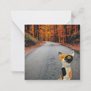 Tarjeta Pequeña Autumn Kitty Card