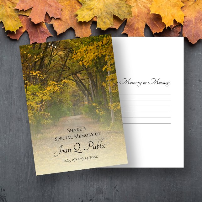 Tarjeta Pequeña Autumn Leaves Lane comparte funeral de memoria (Subido por el creador)