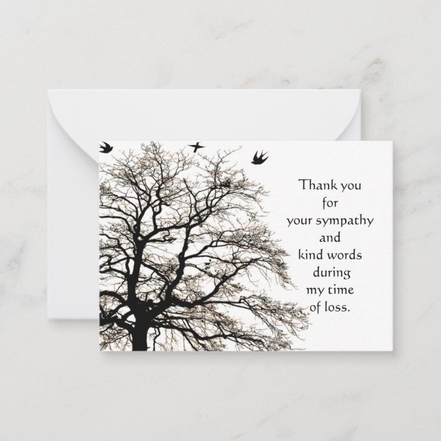 Tarjeta Pequeña Autumn Tree Thank You Card (Anverso)