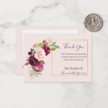 Autumt Floral Photo Sympathy Funeral Card