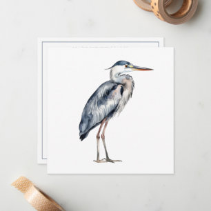 Tarjeta Pequeña Ave de garza azul costera personalizada