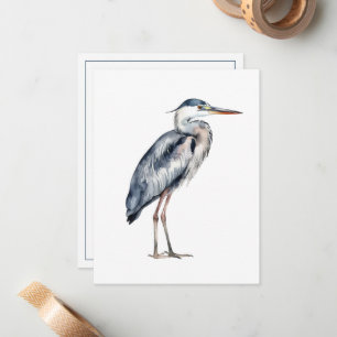 Tarjeta Pequeña Ave de garza azul costera personalizada