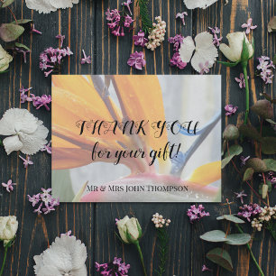 Tarjeta Pequeña Ave del Paraíso Boda Floral Gracias
