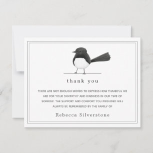 Tarjeta Pequeña Ave dulce - Funeral Sencillo Elegante Gracias