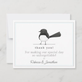 Tarjeta Pequeña Ave lindo B/W - Simple Elegante Boda Gracias