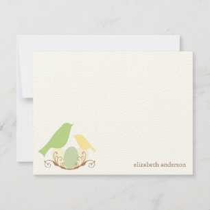 Tarjeta Pequeña Aves Nest Flat Gracias Cartas