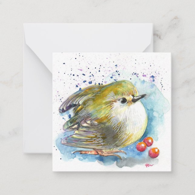 Tarjeta Pequeña Aves y bayas (Anverso)
