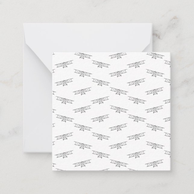 Tarjeta Pequeña Aviones clásicos de blanco y negro (Anverso)