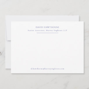 Tarjeta Pequeña Aviso profesional de marina simple y blanco