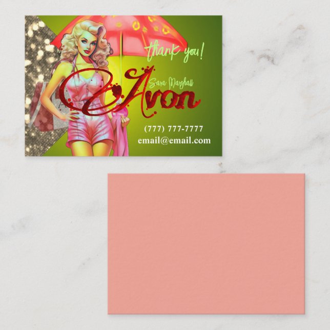 Tarjeta Pequeña Avon Fiesta Gracias (Anverso / Reverso)