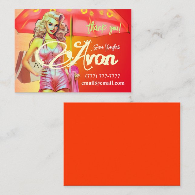 Tarjeta Pequeña Avon Fiesta Gracias (Anverso / Reverso)