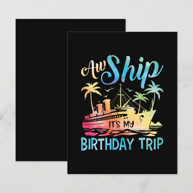 Tarjeta Pequeña Aw Ship es mi viaje de cumpleaños (Anverso / Reverso)