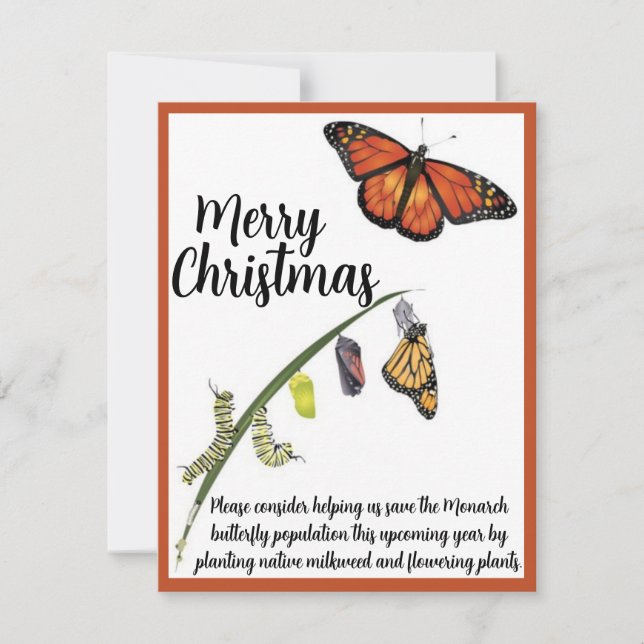 Tarjeta Pequeña Ayuda para salvar la mariposa del monarca (Anverso)