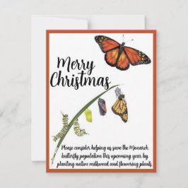 Tarjeta Pequeña Ayuda para salvar la mariposa del monarca