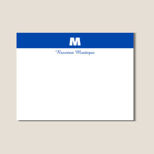 Tarjeta Pequeña Azul Cobalto Nombre Personalizado Letra Monograma