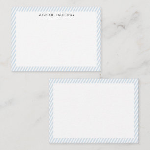 Tarjeta Pequeña Azul costero y blanco raya náutica