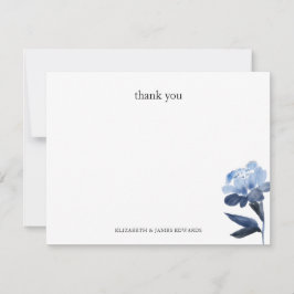 Tarjeta Pequeña Azul Floral Agradecimiento Personalizado