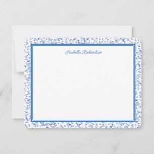Tarjeta Pequeña Azul francés chic con patrón de puntos