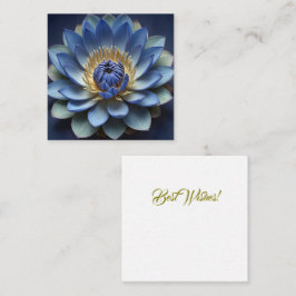 Tarjeta Pequeña Azul Lotus Flor Arte Espiritual Zen Personalizado
