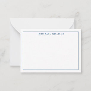 Tarjeta Pequeña Azul marino clásico Profesional simple borde delga