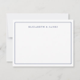 Tarjeta Pequeña Azul Marino Elegante Vintage Minimalista Personali