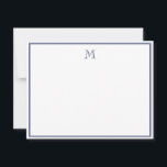 Tarjeta Pequeña Azul Marino Simple Clásico Vintage Letra Inicial<br><div class="desc">Tarjeta de Nota de Azul Marino Simple Clásico Vintage Letra Inicial</div>