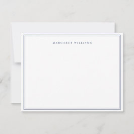 Tarjeta Pequeña Azul Marino Simple Elegante Formal Nombre Completo